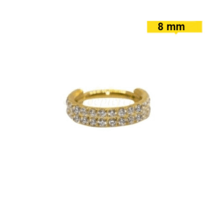 SEGMENTO CLICKER TITÂNIO PVD C/ ZIRCÔNIA DUPLA- 8MM - Imagem 1