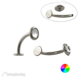 FLOATING NAVEL TITÂNIO R/I CHAPINHA/STRASS - Imagem 1