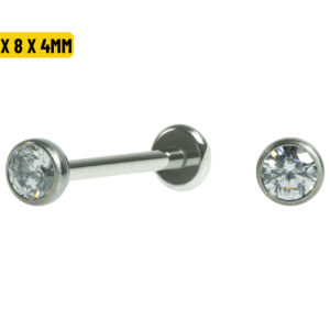 LABRET TITÂNIO PONTO DE LUZ PUSH PIN - 1.2 X 8 X 4MM - Imagem 1