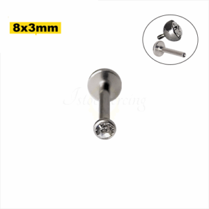 LABRET AÇO R/ INTERNA CRAV. INGLESA - 8 X 3MM - Imagem 1