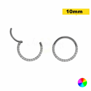 SEGMENTO CLICKER TITÂNIO FRONTAL CRAVEJADA - 10MM - Imagem 1