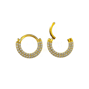 SEGMENTO CLICKER TITÂNIO PVD DUPLO CRAVEJADO - 8MM - Imagem 1