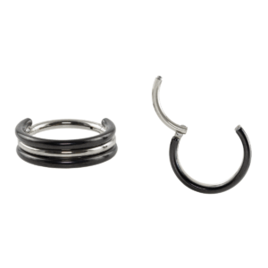 SEGMENTO CLICKER TIT 3 FILEIRAS NATURAL/ PVD BLACK - 1.2X10 - Imagem 1