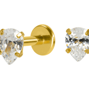 LABRET AÇO R/I GOTA C/ ZIRCÔNIA - PVD GOLD - Imagem 1