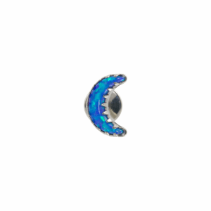 LABRET TITÂNIO R/I LUA C/ OPALA - AZUL - Imagem 1