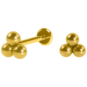 LABRET AÇO R/I TRINITY - PVD GOLD - Imagem 1