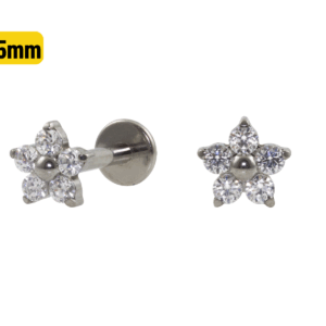 LABRET TITÂNIO R/I FLOR C/ ZIRCÔNIA MAIOR - Imagem 1