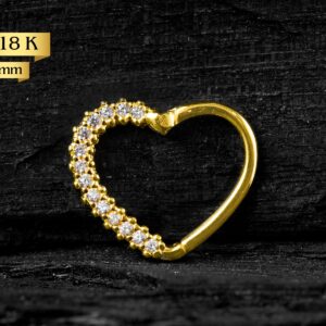 HEART CLICKER OURO 18K LATERAL CRAVEJ - L. DIREITO - AAO12P - Imagem 1