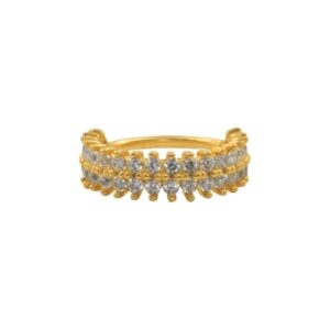 ARGOLA TORÇÃO CRAVEJADA P164 - BANHADO A OURO - Imagem 1