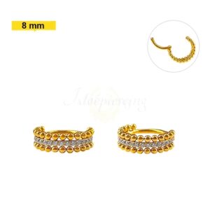 SEGMENTO CLICKER AÇO PVD GOLD INDIANO 3 FILEIRAS - 8MM - Imagem 1