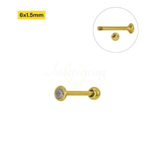 MICRO RETO AÇO PVD GOLD AUSTRALIANO  - 1.0 X 6 X 1.5 X 2 - Imagem 1