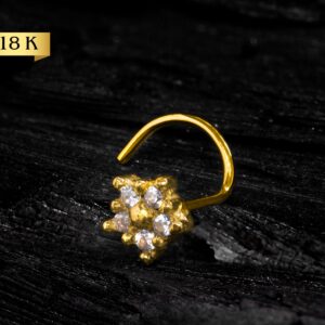 NOSTRIL OURO 18K FLOR C/ ZIRCÔNIA - OURO AMARELO  - NO067 - Imagem 1