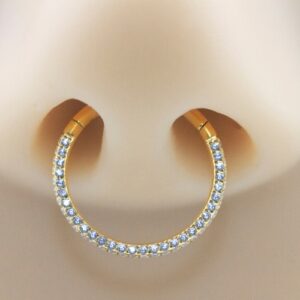 SEGMENTO CLICKER TIT PVD GOLD 3 FILEIRAS CRAVEJADAS - 10MM - Imagem 3