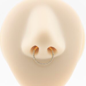 SEGMENTO CLICKER TIT PVD GOLD 3 FILEIRAS CRAVEJADAS - 10MM - Imagem 4