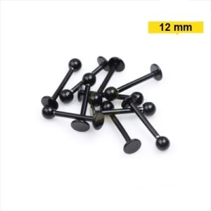 LABRET PVD BLACK 1.2 X 12 X 3MM - Imagem 1