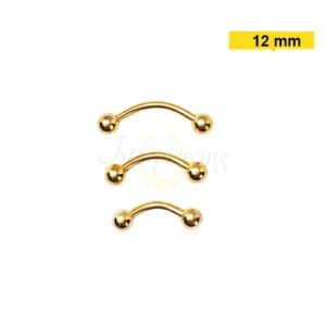MICRO CURVO AÇO PVD GOLD  1.2 X 12 X 3MM - Imagem 1