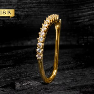 SEGMENTO CLICKER OURO 18K OPEN D C/ PEDRA - 10MM - AAO43G - Imagem 1