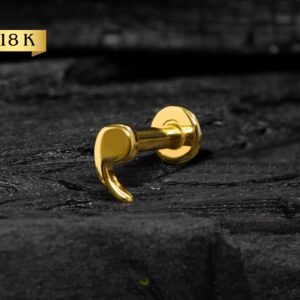LABRET OURO 18K R/I VÍRGULA 1.2 X 6MM - CO152 - Imagem 1