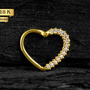HEART CLICKER OURO 18K LATERAL CRAVEJ - L. ESQUERDO - AAO12 - Imagem 1
