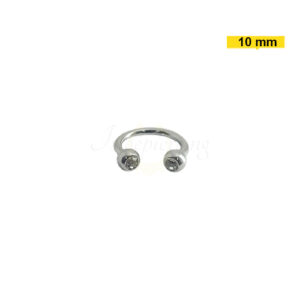 FERRADURA AÇO C/ STRASS  - 1.2 X 10 X 3MM - Imagem 1