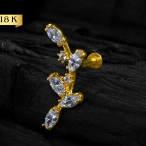 LABRET OURO 18K R/I RAMO - 1.2 X 8MM - CO251 - Imagem 1