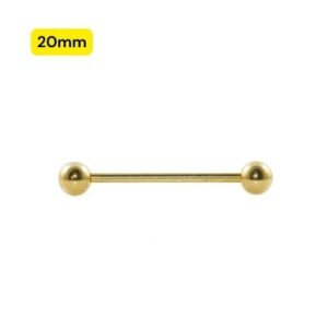 BARBELL TITÂNIO PVD GOLD 1.6 X 22 X 5MM - Imagem 1