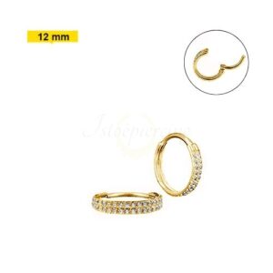 ARGOLA SEGMENTADA AÇO PVD GOLD DUPLA - 12MM - Imagem 1