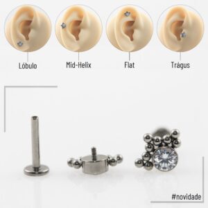 LABRET TITÂNIO R/I INDIANO C/ PEDRA MOD4 - Imagem 2