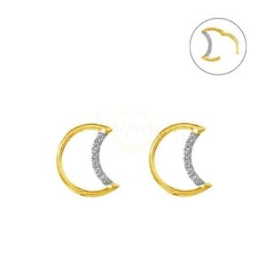 LUA CLICKER AÇO PVD GOLD CRAVEJADA - Imagem 1