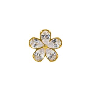 LABRET TITÂNIO R/I FLOR C/ ZIRCÔNIA MOD6 - PVD GOLD - Imagem 4