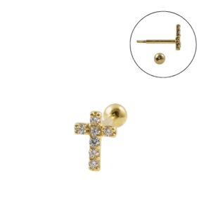 MICRO RETO CRUZ CRAVEJADA OURO - AMARELO - MI08 - Imagem 1