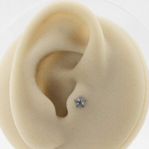 LABRET TITÂNIO R/I ESTRELA DIAMANTADA - Imagem 3