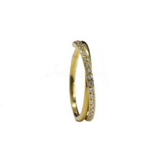 ARGOLA SEG. CLICKER TITÂNIO PVD GOLD INFINITO C/ PEDRA-10MM - Imagem 1