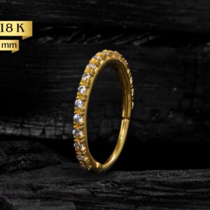 ARGOLA CLICKER OURO 18K CRAVEJADO 11MM - AMARELO - AAO7 - Imagem 1