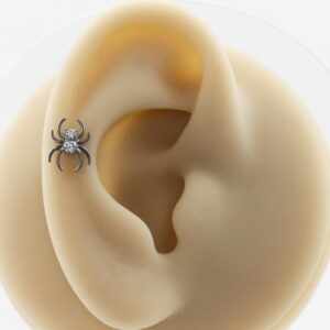 LABRET TITÂNIO R/I ARANHA C/ PEDRA - Imagem 3