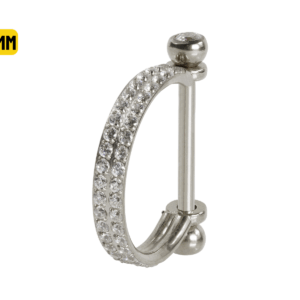 SEMI ARGOLA C/ BARRA AÇO R/I 2 FILEIRAS CRAVEJADAS - 12MM - Imagem 1