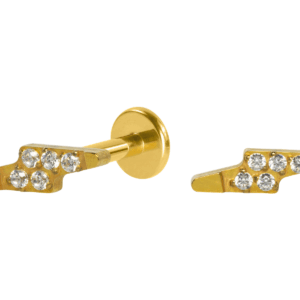 LABRET AÇO R/I RAIO CRAVEJADO MENOR - PVD GOLD - Imagem 1
