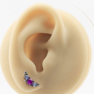 LABRET TITÂNIO R/I CLUSTER INDIANO C/ PEDRA - PINK - Imagem 2