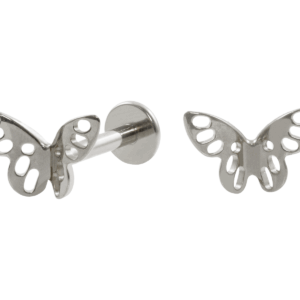 LABRET TITÂNIO R/I BORBOLETA - Imagem 1