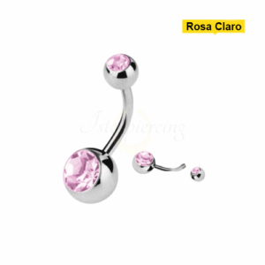 BANANA BELL AÇO C/ STRASS 2 PEDRAS - ROSA CLARO - Imagem 1