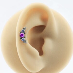 LABRET TITÂNIO R/I CLUSTER INDIANO C/ PEDRA - PINK - Imagem 4