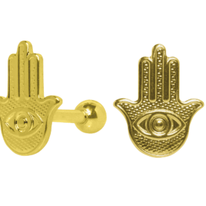 MICRO RETO MÃO DE HAMSÁ - BANHADO A OURO - Imagem 1