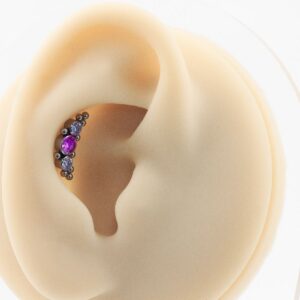LABRET TITÂNIO R/I CLUSTER INDIANO C/ PEDRA - PINK - Imagem 5