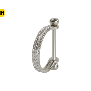 SEMI ARGOLA C/ BARRA AÇO R/I 2 FILEIRAS CRAVEJADAS - 8MM - Imagem 1