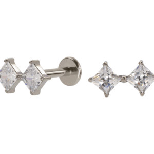 LABRET TITÂNIO R/I 2 ZIRCÔNIAS - Imagem 1