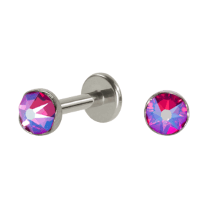 LABRET TITÂNIO R/I FLAT C/ ZIRCÔNIA BOREAL R - 1.2 X 8 X 4MM - Imagem 1