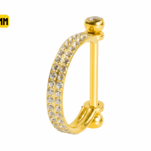 SEMI ARGOLA C/ BARRA AÇO PVD R/I 2 FILEIRAS CRAVEJADA - 12MM - Imagem 1