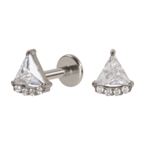 LABRET TITÂNIO R/I TRIÂNGULO C/ ZIRCÔNIA - Imagem 1
