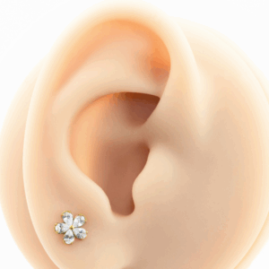 LABRET TITÂNIO R/I FLOR C/ ZIRCÔNIA - Imagem 2
