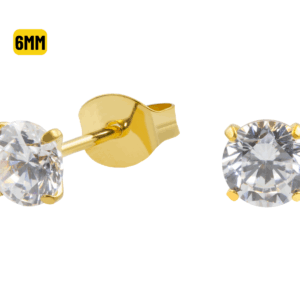 PAR BRINCO TITÂNIO PVD GOLD C/ ZIRCÔNIA - 6MM - Imagem 1